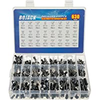 BOJACK 24 valor 630 piezas kit de clasificación de condensadores electrolíticos de aluminio El rango incluye 0.1uF…